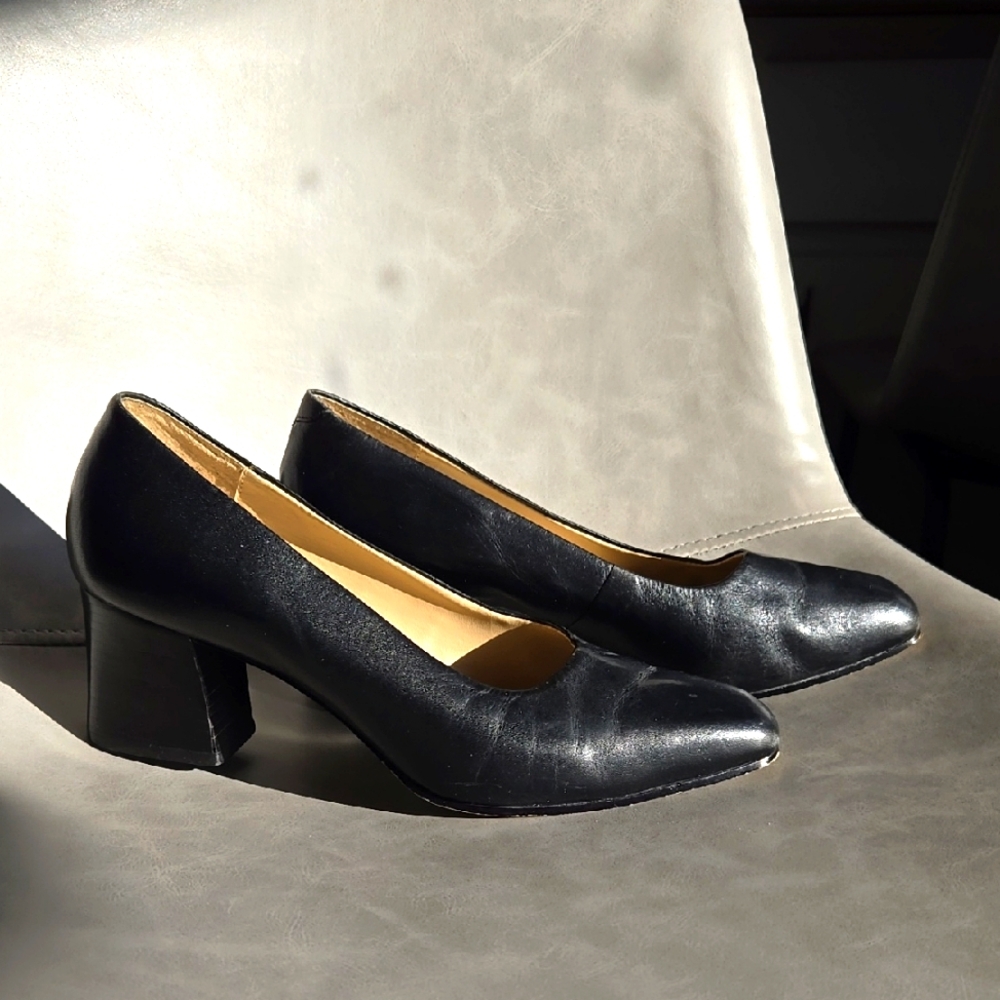 Elegant Black Women's Block Heel Shoes